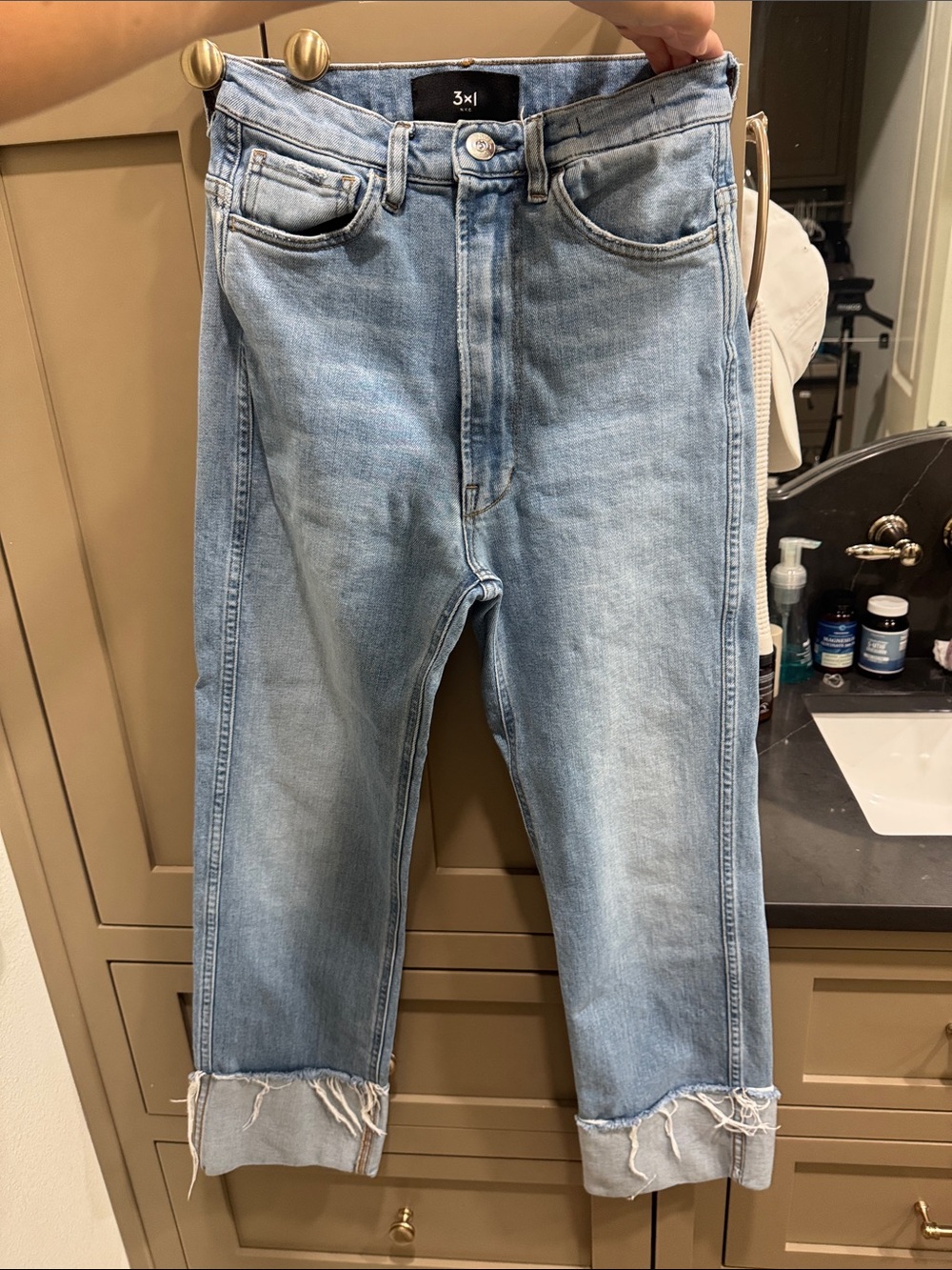 3x1 Light Blue women’s Jeans - Rolled Cuff Denim